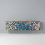 MEMORIES MAP 3-Door TV Stand in Oak Effect