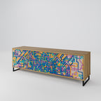 MEMORIES MAP 3-Door TV Stand in Oak Effect