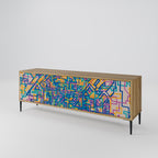 MEMORIES MAP 3-Door TV Stand in Oak Effect