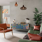 MEMORIES MAP 3-Door TV Stand in Oak Effect