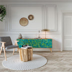 NOSTALGIC MEMORIES 3-Door TV Stand in Oak Effect