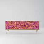 LOVELY MEMORIES 3-Door TV Stand in Oak Effect