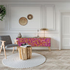 LOVELY MEMORIES 3-Door TV Stand in Oak Effect