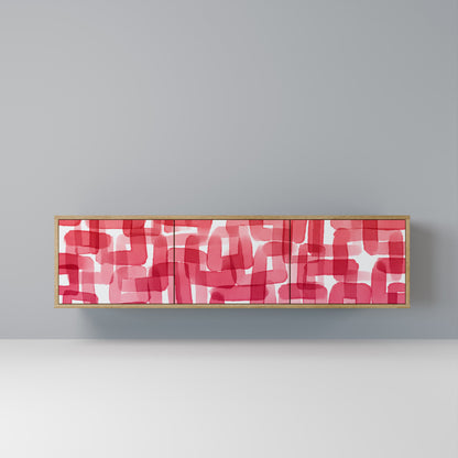 KALEIDOSCOPIC CUBISM 3-Door TV Stand in Oak Effect