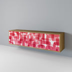 KALEIDOSCOPIC CUBISM 3-Door TV Stand in Oak Effect