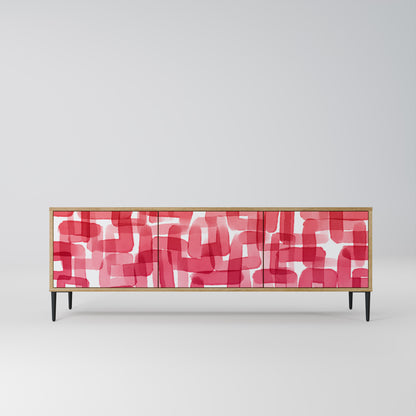 KALEIDOSCOPIC CUBISM 3-Door TV Stand in Oak Effect