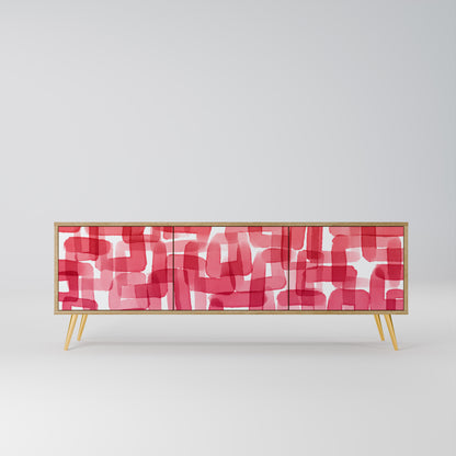 KALEIDOSCOPIC CUBISM 3-Door TV Stand in Oak Effect
