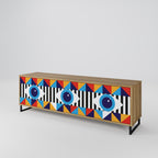 ABSTRACTION AND GEOMETRY 3-Door TV Stand in Oak Effect