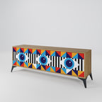 ABSTRACTION AND GEOMETRY 3-Door TV Stand in Oak Effect