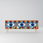 ABSTRACTION AND GEOMETRY 3-Door TV Stand in Oak Effect