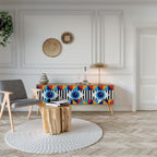 ABSTRACTION AND GEOMETRY 3-Door TV Stand in Oak Effect