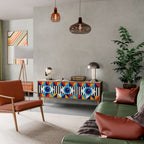 ABSTRACTION AND GEOMETRY 3-Door TV Stand in Oak Effect