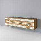 EXCEPTIONAL STREAM 3-Door TV Stand in Oak Effect