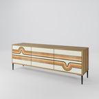 EXCEPTIONAL STREAM 3-Door TV Stand in Oak Effect