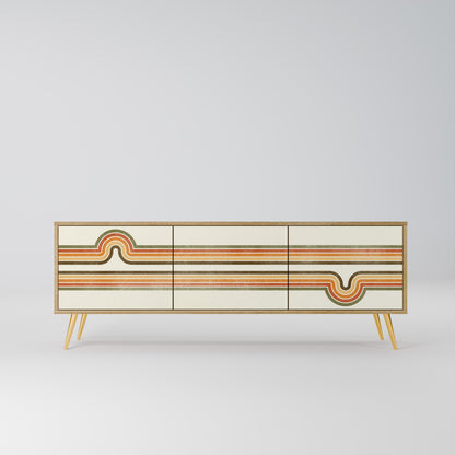 EXCEPTIONAL STREAM 3-Door TV Stand in Oak Effect