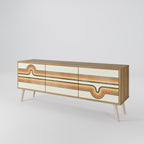 EXCEPTIONAL STREAM 3-Door TV Stand in Oak Effect