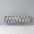 SOLID ZIG ZAG 3-Door TV Stand in Oak Effect