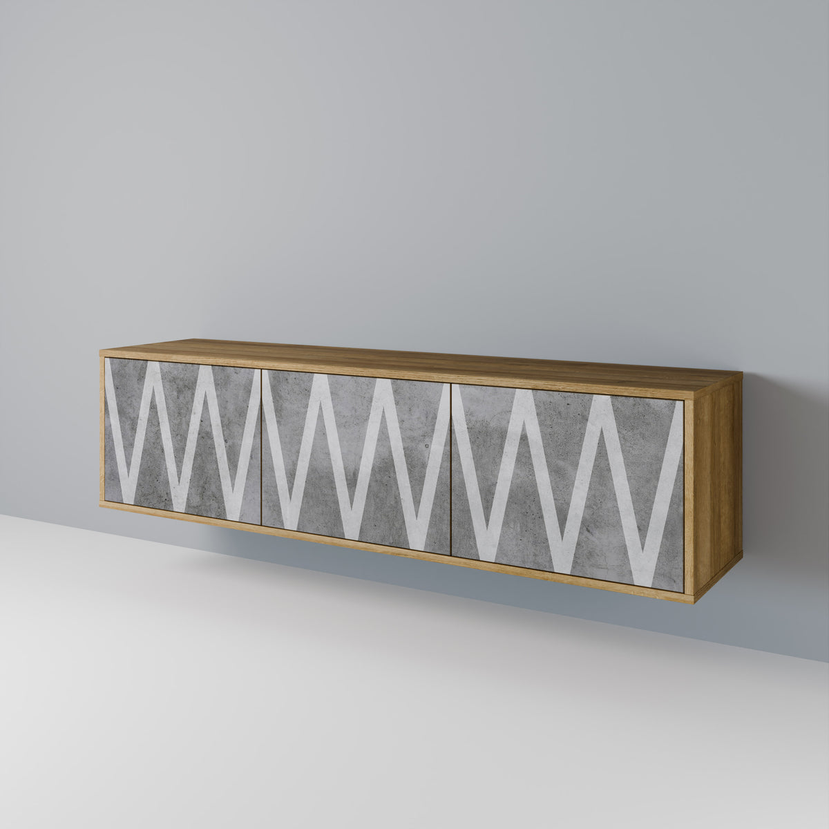 SOLID ZIG ZAG TV-bänk med 3 dörrar