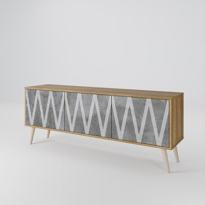 SOLID ZIG ZAG TV-bänk med 3 dörrar