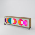 SYMPHONY OF COLORS 3-Door TV Stand in Oak Effect