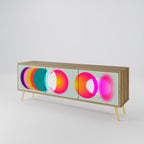 SYMPHONY OF COLORS 3-Door TV Stand in Oak Effect