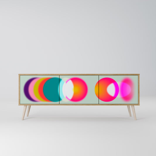 SYMPHONY OF COLORS 3-Door TV Stand in Oak Effect