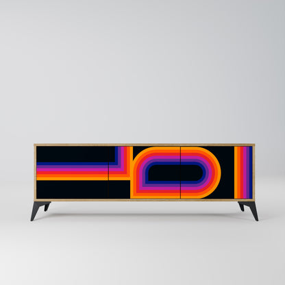 BLINDED BY THE LIGHTS 3-Door TV Stand in Oak Effect
