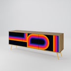 BLINDED BY THE LIGHTS 3-Door TV Stand in Oak Effect