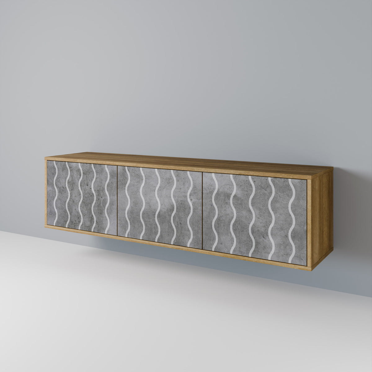 WAVES OF CONCRETE TV-bänk med 3 dörrar