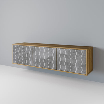 WAVES OF CONCRETE TV-bänk med 3 dörrar