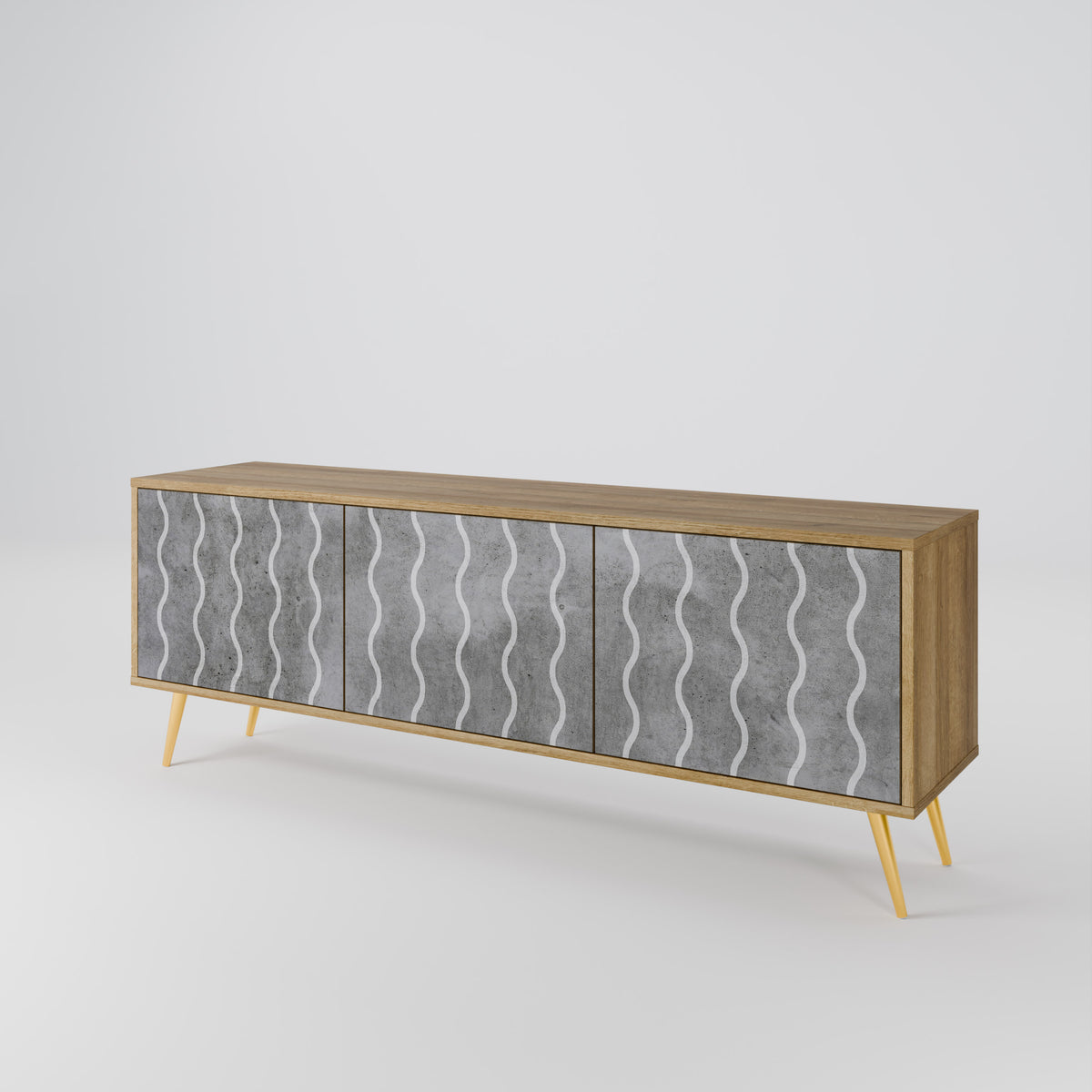 WAVES OF CONCRETE 3-Door TV Cabinet