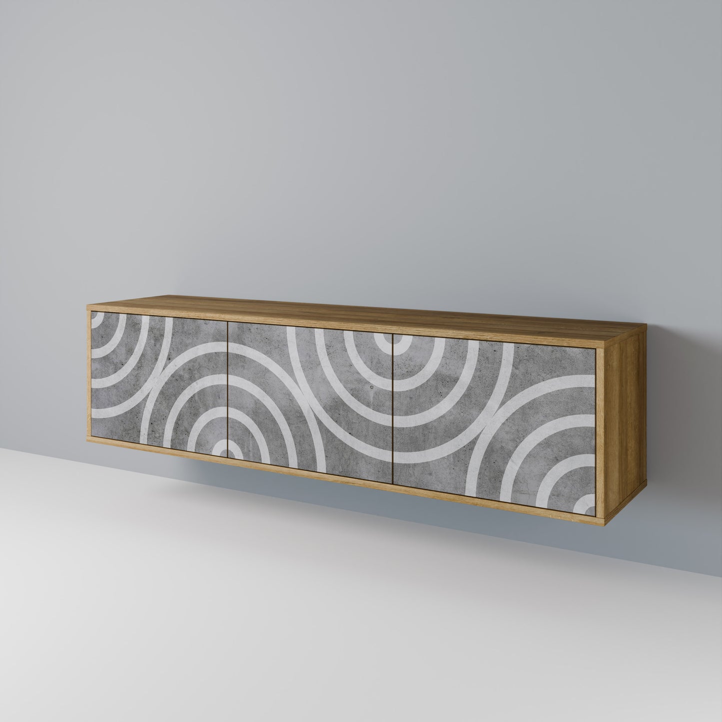 CIRCLE CONCRETE 3-Door TV Cabinet
