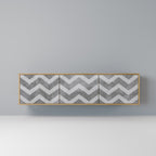 TOUGH ZIG ZAG 3-Door TV Stand in Oak Effect