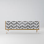 TOUGH ZIG ZAG 3-Door TV Stand in Oak Effect