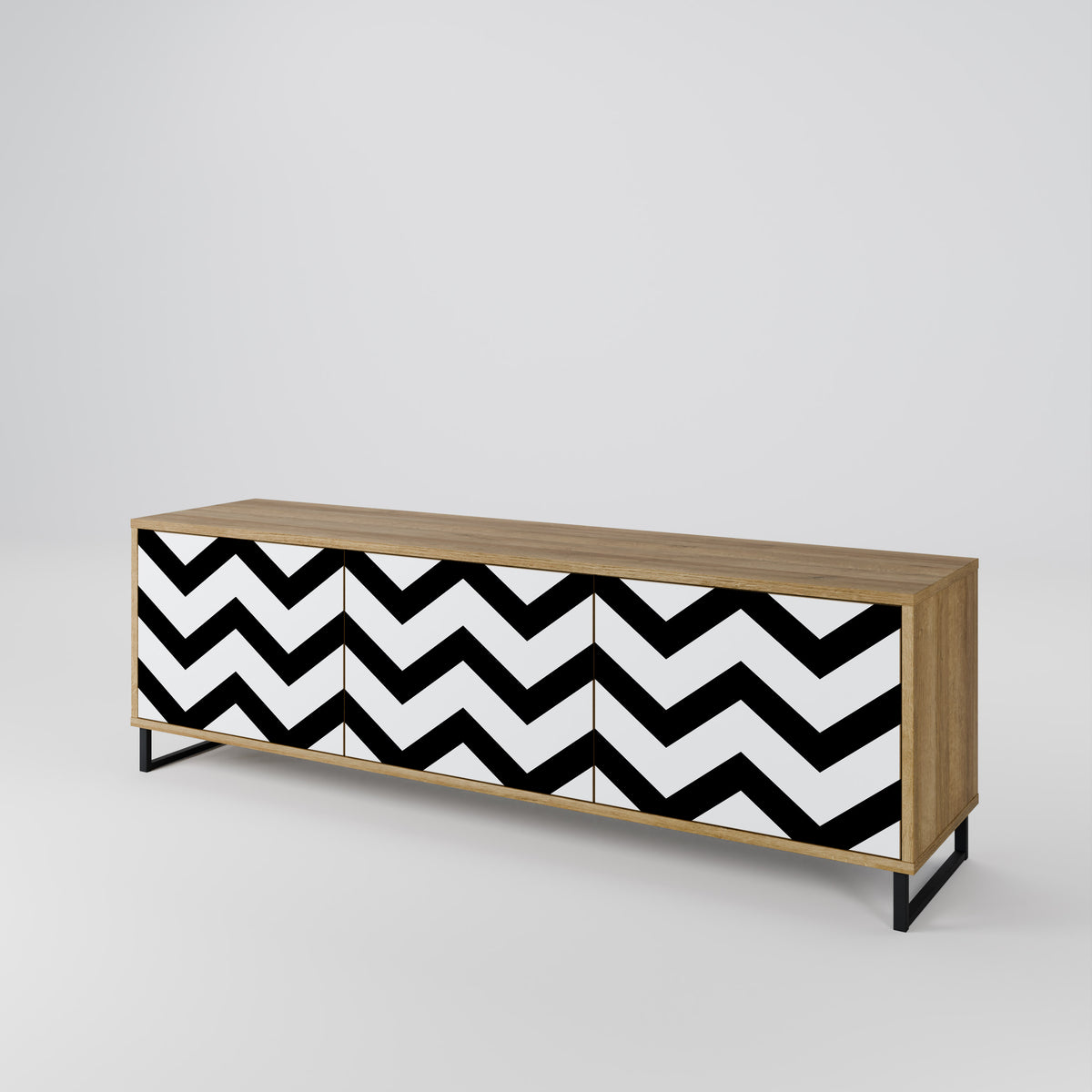 CLASSIC ZIG ZAG TV-bänk med 3 dörrar
