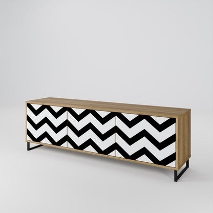 CLASSIC ZIG ZAG TV-bänk med 3 dörrar