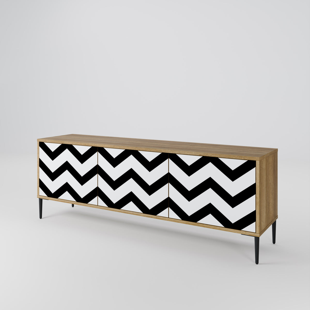 CLASSIC ZIG ZAG TV-bänk med 3 dörrar