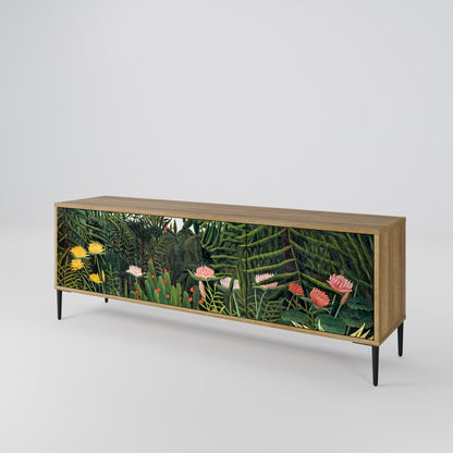 VIRGIN FOREST WITH SUNSET 3-Door TV Stand in Oak Effect