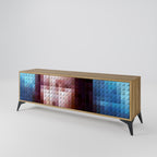 CONSTRUCTIVE ART 3-Door TV Stand in Oak Effect