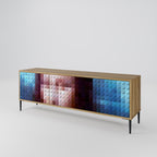 CONSTRUCTIVE ART 3-Door TV Stand in Oak Effect