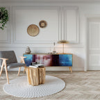 CONSTRUCTIVE ART 3-Door TV Stand in Oak Effect