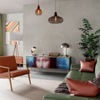 CONSTRUCTIVE ART 3-Door TV Stand in Oak Effect