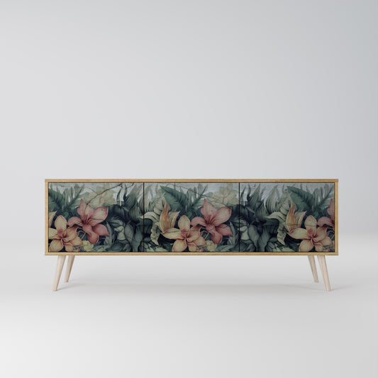 HEAVENLY BLOOM 3-Door TV Stand in Oak Effect