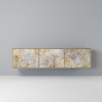 SUNFLOWER BLUR 3-Door TV Stand in Oak Effect