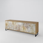 SUNFLOWER BLUR 3-Door TV Stand in Oak Effect