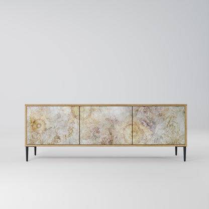 SUNFLOWER BLUR 3-Door TV Stand in Oak Effect