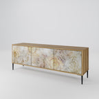 SUNFLOWER BLUR 3-Door TV Stand in Oak Effect