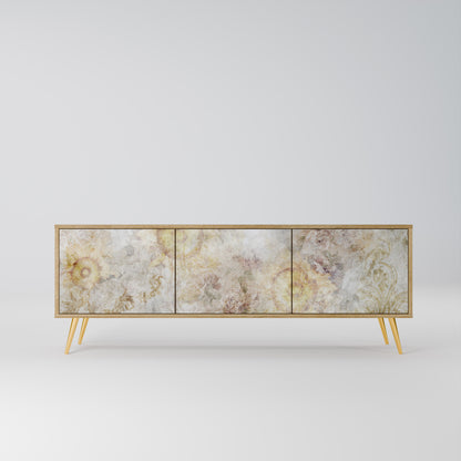 SUNFLOWER BLUR 3-Door TV Stand in Oak Effect