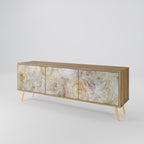 SUNFLOWER BLUR 3-Door TV Stand in Oak Effect