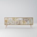 SUNFLOWER BLUR 3-Door TV Stand in Oak Effect